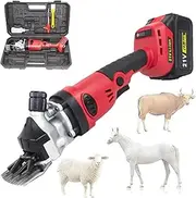 500w Cordless Sheep Shears,Electric Sheep Shearing Clippers with Two Batteries,Rechargeable,Wireless,for Shaving Fur Wool in Sheep,Goats,Cattle,Farm Livestock Pet,13straightteeth