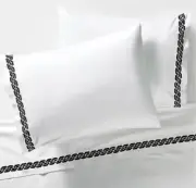 Black Chain Embroidery Full 400 Thread Count Bedding Sheet Set DVF x Target NWT