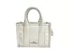 Marc Jacobs The Shiny Crinkle Micro Tote White Leather Crossbody Purse