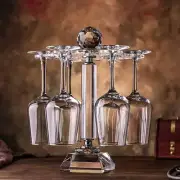 Mylifestyle Elegant Desktop Crystal Glass Stemware Rack/Rotate 6 Wine Glass Stor