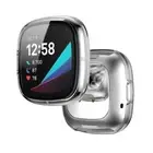 Screen Protector Case For Fitbit Versa 3 /Sense Full Cover Bumper Tempered Glass