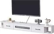 Floating TV Stand Shelf Wall Mounted Tv Unit Wall Mounted Media Console,Floating Tv Stand Wall Cabinet,Multimedia Storage Shelf for Living Room Bedroom