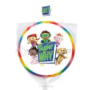 24 Super Why Kids 1.67" PBS Sticker Labels for Bag Lollipop Birthday Party Favor