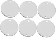 DIYEAH 6Pcs Stainless Steel Blank Pet Tags for Custom Stamping Durable Round Dog Id Pendants with Hole for DIY Crafts and Personalization