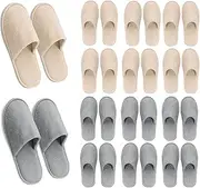 AQUEENLY House Slippers for Guests, Washable Spa Slippers Disposable Slippers for Guests, Hotel Slippers Guest Slippers for Shoeless Home, Non Slip Indoor Slippers Home Slippers for Women Men