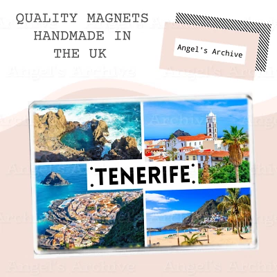 TENERIFE ✳ CANARY ISLANDS ✳ HOLIDAY SOUVENIR TOURIST ✳ LARGE FRIDGE MAGNET ✳GIFT