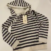 NWT 8 Scotch & Soda Striped Nautical Home Alone Hoodie Sweatshirt Boy Girl Peace