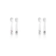 2x Philips Avent Toddler Fork & Spoon Plastic Cutlery/Feeding Utensil Set 12m+
