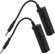 Sosoport 2pcs Guitar Effector Audio Interface Device Guitar Cable Guitar Effects Interface Guitar Adapter Guitar Accessories Guitar Converter Guitar Interface Guitar Parts Rubber Black