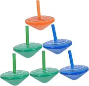 Kisangel 6Pcs Wooden Spinning Tops for Safe and Educational to Enhance Coordination Skills and Observation Present