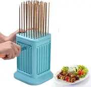 Skewer Maker, 49 Holes Barbecue Kebab Making Box, Grill Food Beef Meat Slicer Kebab Brochette Maker (Blue)
