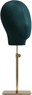 OIIBWQ Mannequin Head Stand, Model Holder, Home Decor, Mannequin Head Display, Adjustable Height for Hair Cap, Green Gold