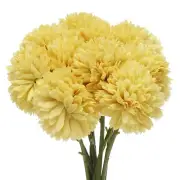 Artificial Flower Heads Silk Chrysanthemum Hydrangea Yellow Faux 12Pcs