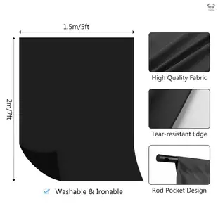 專業攝影背景布套裝 含1.5x2m素色背景布 1.5x2m燈架 5個魚嘴夾 黑色