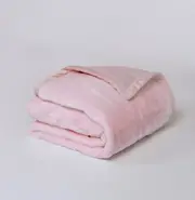 Plush Fur Throw Blanket - Soft Pink