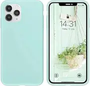 IceSword iPhone 11 Pro Max Case Mint Green, Thin Liquid Silicone Case, Soft Silk Microfiber Cloth, Matte Mint Green, Gel Rubber Full Body, Cool Protective Shockproof Cover 6.5" 11PM- Mint Green