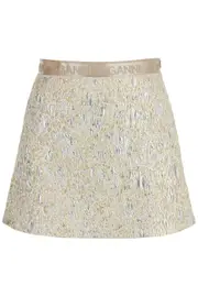 [GANNI] GANNI metallic cloquã mini skirt 34 Silver