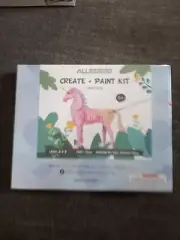 NIB Allessimo Reality Puzzle Paint Kit Level 3 ~ Unicorn Ages 5+ Pink Kid Crafts