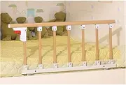 Sturdy Bed Portable and Foldable Bed Rail Elderly Bed Rail Safety Side Guard Yellow Wood Grain Guardrails for Toddlers, Kids, Adults and Seniors Handicap Bed Grab Rail