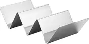 Taco Tray - Stainless Steel Taco Stand,Food Making Tool, Anti Slip Metal Serving Dish for Wraps Pancakes Tortillas Family Events Picnic