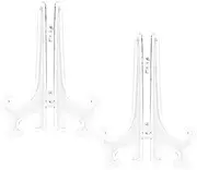 Funzhan 2pcs Clear Acrylic Easels Plastic Plate Stands Holders Fold Display Stand Picture Frame Photo Artwork Home Decoration - 7 Inch