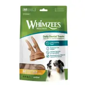 Whimzees Daily Dental Treats Antler Long Lasting Chews for Dogs Medium Dogs 12-18kg (12 pack)