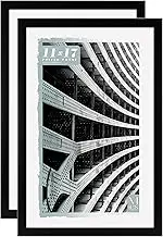 MCS Gallery Foundation Poster Frame, Picture Frame For Wall Art, Black, 11 x 17 Inch, 2-pack