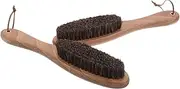 INOOMP 2pcs Wooden Horsehair Shoe Brush Long Handle Cleaning Scrubber for Boots Sneakers Ergonomic Grip Gentle Surfaces Essential Home Tool for Daily Use