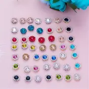 50Pcs Bling Crystal Rhinestone Pearl Flatback Buttons Wedding Embellishment