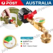 QCC1 Propane Refill Elbow Adapter with Propane Tank Gauge ON-Off Control Valve