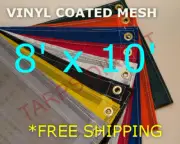 8' x 10' Vinyl Coated Mesh Tarp - Dump Truck Trailer Wind Break Fence Cover