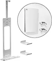 Console Holder Wall Mount for PS5: Gaming Stand for PlayStation 5 Digital Disc Edition With 2 Controller Kits Pearl