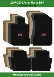 Lloyd Velourtex Front & Rear Mats for '07-16 Aston Martin DB9 w/British Flag (for: Aston Martin)