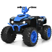 Costway 12V Electric Ride on Toys ATV Battery Powered Vehicle High/Low Speed w/LED Lights & Music Blue