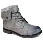 Cliffs by White Mountain Women Cap Toe Combat Boots Duena US 6M Grey Fabric
