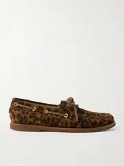 [Gianvito Rossi] Gianvito Rossi - Vandée Leopard-print Suede Boat Shoes - Leopard print - IT41 IT 41 Animal print