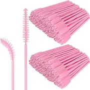 200Pcs Eyelash Mascara Brushes Wands Applicator Makeup Kits with Spiral Design (Pink)