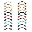 FIBO STEEL 16G 20Pcs Eyebrow Rings Lip Ring Barbell Curved Ring Tragus Daith ...