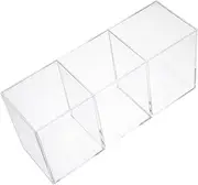 KAILIKETIY 1Pc Acrylic Pen Holder Compartment Cosmetic Organizer for Makeup Brushes Lipsticks Stationery Storage Desktop Container for Home Office Use