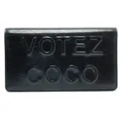 Chanel Logo Embossed Vintage A82184 Votez Coco Wrinkled Bifold Wallet Leather Bl