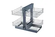 Blind Corner Pull Out Organizer for 31.5'' Cabinet Left Open & Right Open Compatible Min Opening 15'' 2 tier Pull Out Basket Soft Close Bottom Mount