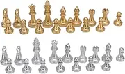 32 Pieces Chess Pieces with 1.93in King Figures PS for Adults Kids Toy Gold and Silver, International Chess Piece, National Chess Piece Puzzle Game