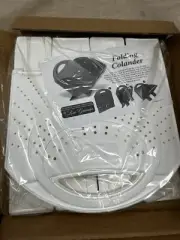Lori Greiner White Flat Fold Colander Fruit Veggie Strainer QVC