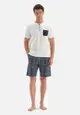 White Tshirt & Shorts, Crew Neck, Regular, Short Leg, Short Sleeve Sleepwear for Men