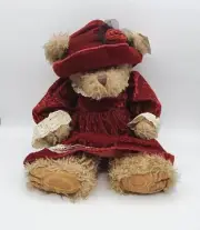 NEW Russ Alexandra Bear Red Velvet Dress Hat 11'' Sitting 17" Long Collectible