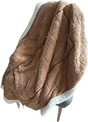 [Generic] Wearable Throws Poncho,Flannel Poncho With Buttons Comfy Lap Blanket - Comfy Foldable Cozy Cloak Shawl Blanket For Bed Sofa