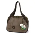 New Chala Bowling Zip Tote Large Bag Stone Gray Coin Purse Calla Lily Flower