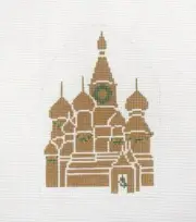 Kate Dickerson Russia Christmas Wreath Handpainted Needlepoint Canvas