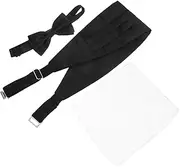 [VALICLUD] 1set Elegant Cummerbund and Bowtie Men Formal Tuxedo Accessories Pocket Square for Weddings Parties and Proms Comfortable and Sophisticated Style