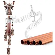 Angel Wind Chimes Copper Metal Wind Chimes with S Hook for Balcony Garden Home Patio Decor